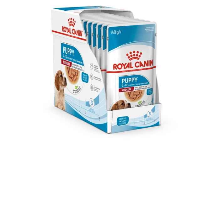 Royal Canin Medium Puppy Gravy koiranpennun märkäruoka 10x140g