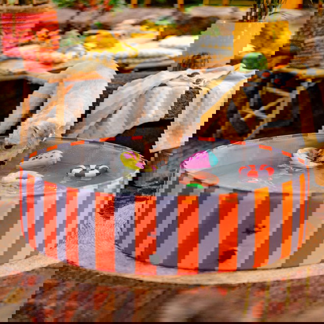 Little&Bigger Hot Summer uima-allas juicy lila- & oranssiraidallinen 120 cm