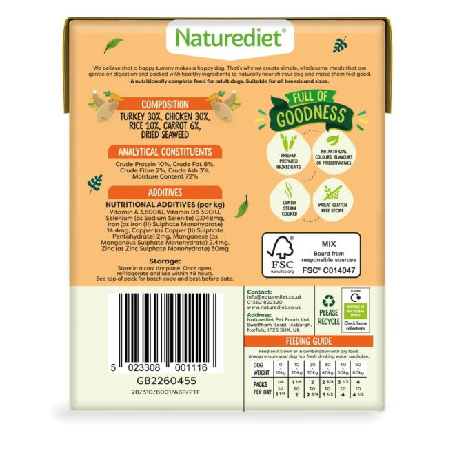 Naturediet Feel Good kalkkuna & kana (390 g)