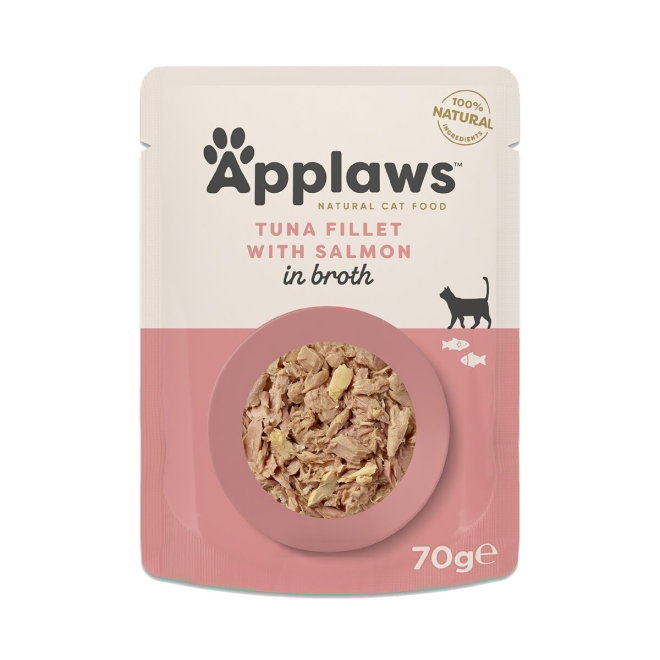 Applaws Tonnikalafilee ja lohi liemess&auml; 70 g