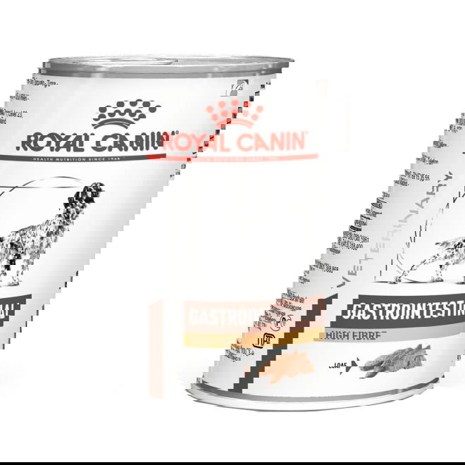Royal Canin Veterinary Diets Gastrointestinal High Fibre Loaf Can koiran märkäruoka (12x410 g)