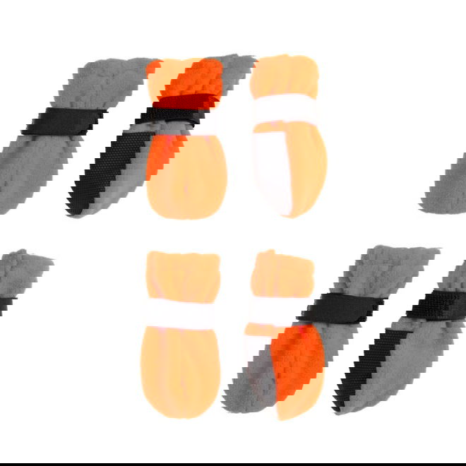 Basic Paws koiran fleecetossut oranssi 4 kpl