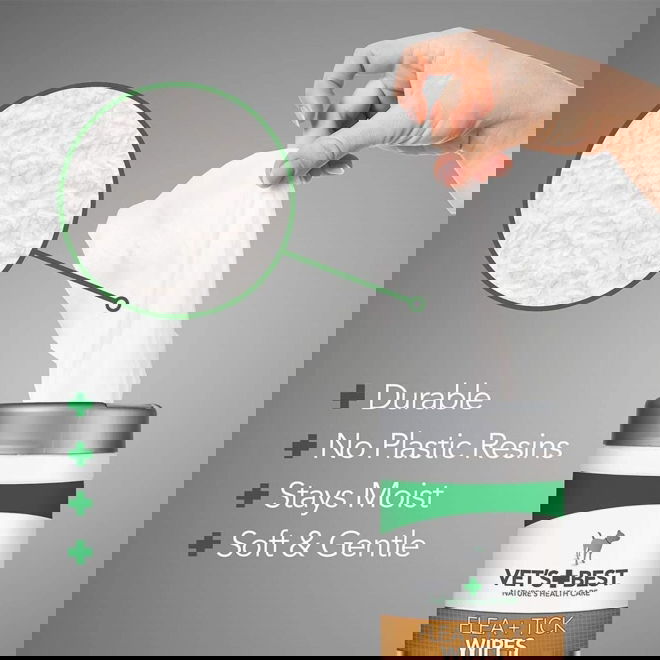 Vets Best Natural Flea&Tick Wipes