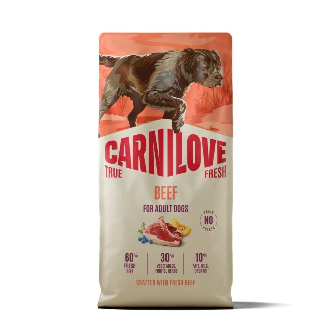 CARNILOVE TRUE FRESH dog dry beef for adult all breeds (12 kg)