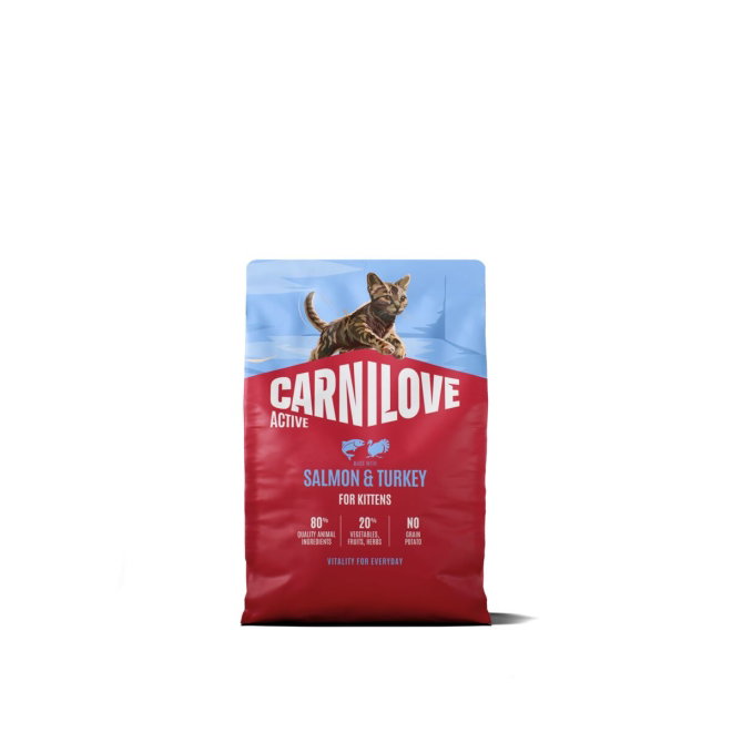 CARNILOVE ACTIVE cat dry made with salmon & turkey for kittens (2 kg)