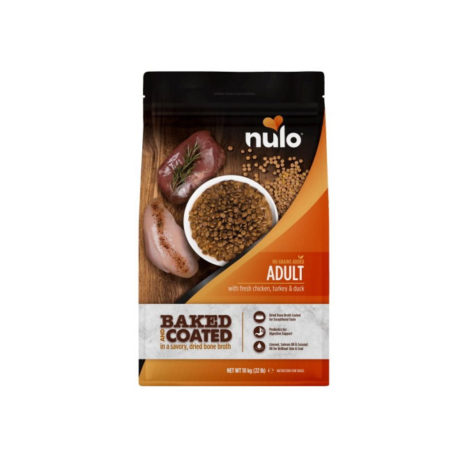 Nulo Baked & Coated Dog Adult Fresh Chicken, Turkey & Duck Dry Food (10 kg)
