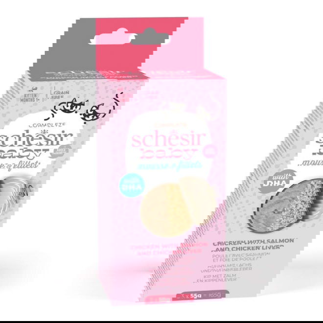 Schesir Baby Mousse & Shreds kana & lohi 3 x 55 g