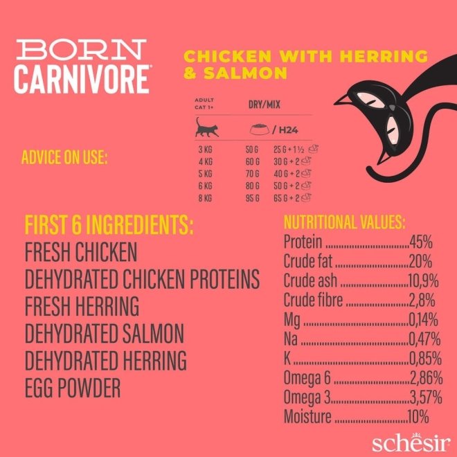 Schesir Born Carnivore kana & silli