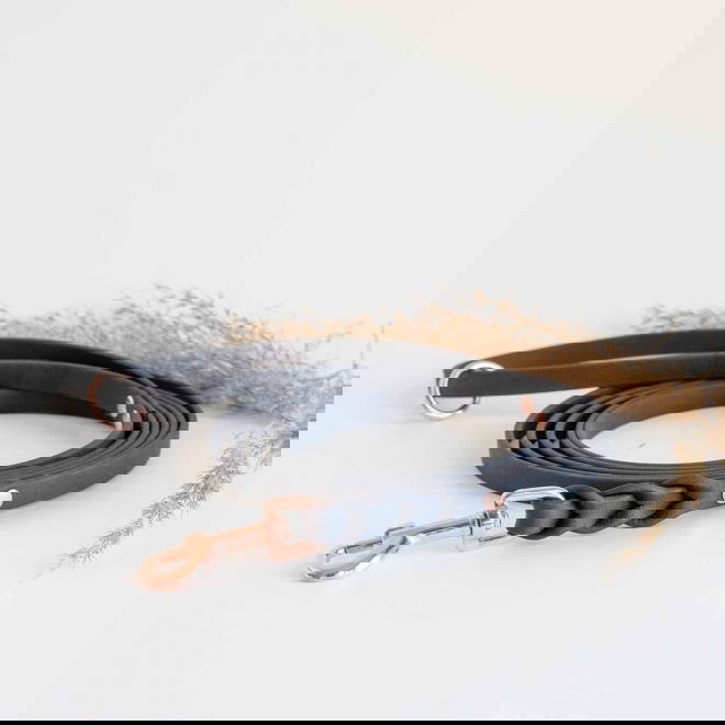 Tyylivoitto Braid hihna, musta/ruusukulta (9mm x 200cm)