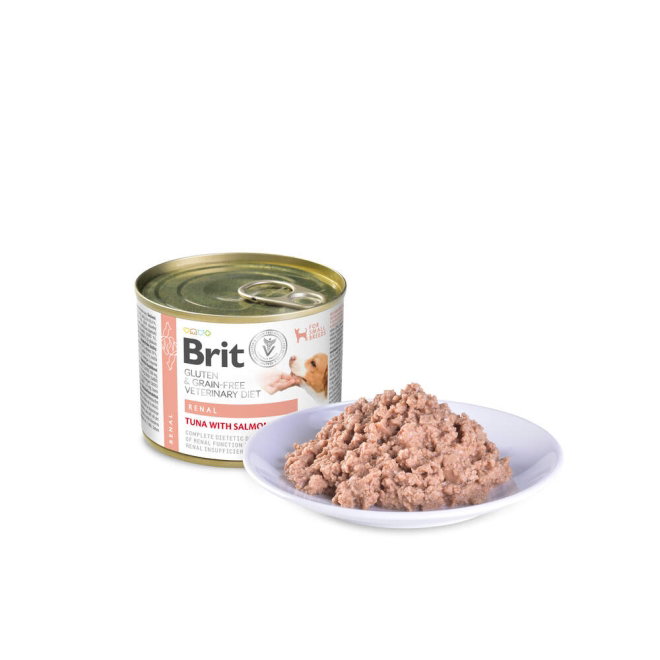Brit Veterinary Diet Dog Renal Grain Free Tuna, Salmon & Pea (200 g)