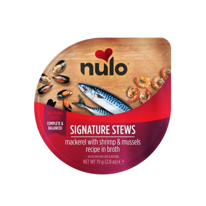 Nulo Signature Stews Cat Mackerel with Shrimp & Mussels in Broth cup 79g