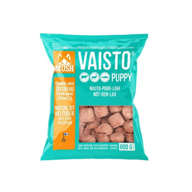 MUSH Vaisto® Puppy nauta-poro-lohi (800 g)