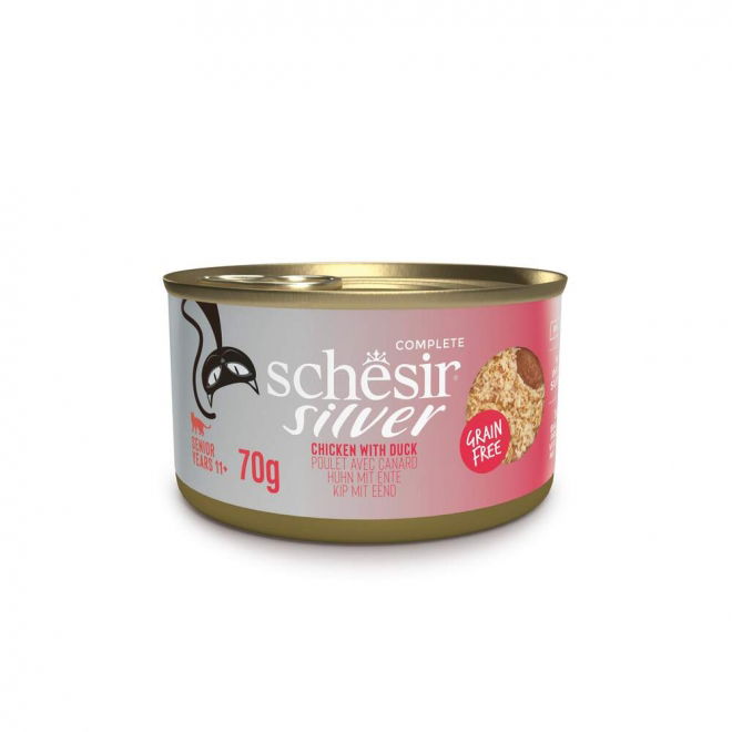 Schesir Silver Mousse & Shreds kana & ankka 70 g