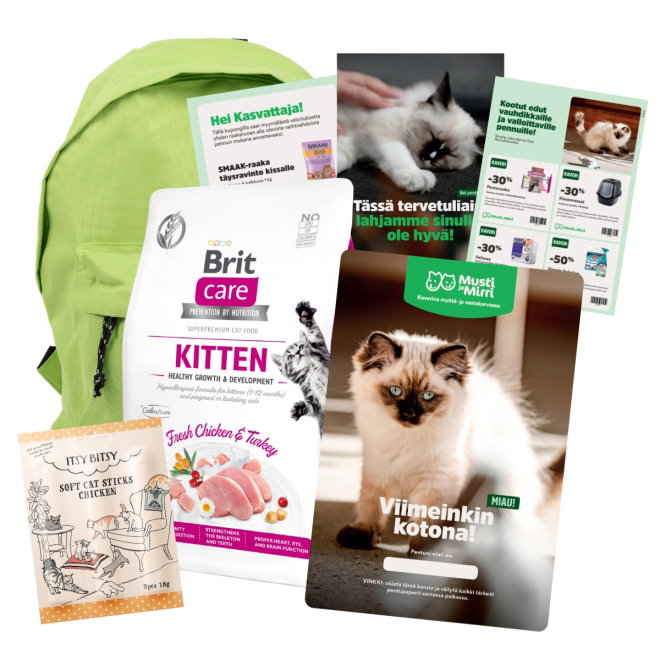 Pentupaketti + Brit Care Cat Grain-Free Kitten Healthy Growth & Development