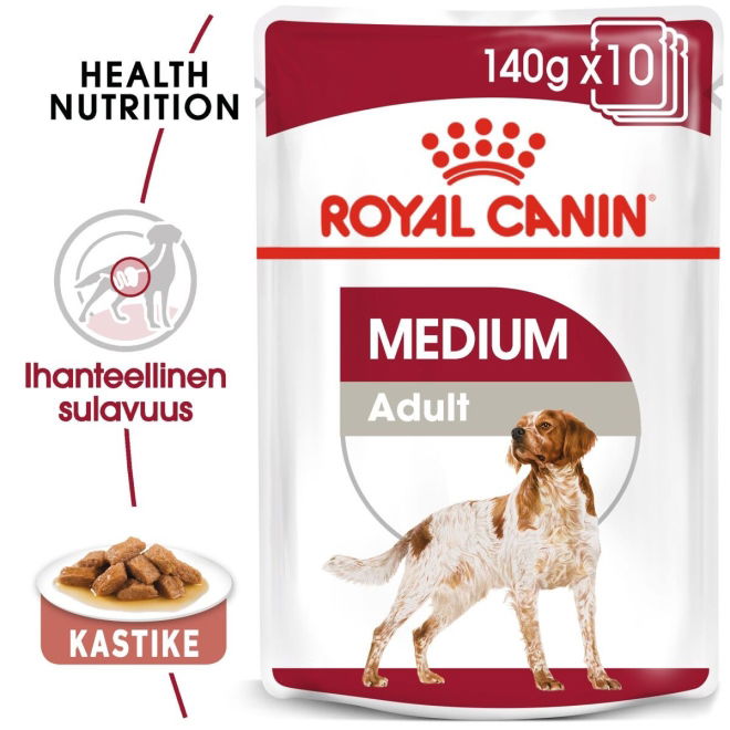 Royal Canin Medium Adult Gravy koiran märkäruoka 10x140g