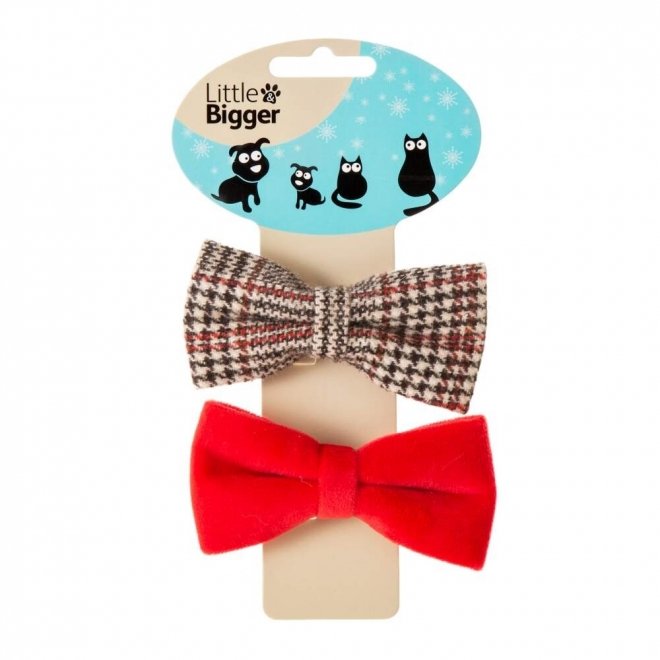 Little&Bigger XFestive rusetti 2kpl pun/ruutu (Ruskea)
