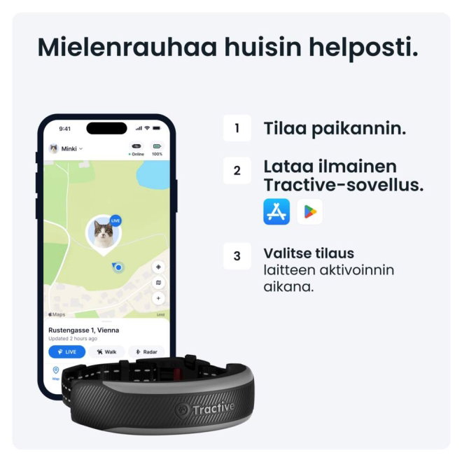 Tractive CAT 6 Mini &ndash; &auml;lyk&auml;s kissa-GPS ja terveysvahti