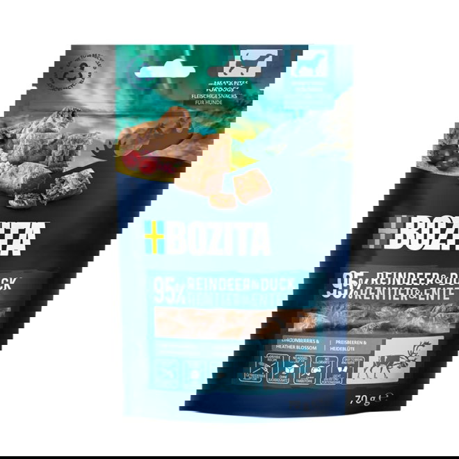 Bozita Meaty Bites Poro & Ankka 70 g herkku koiralle