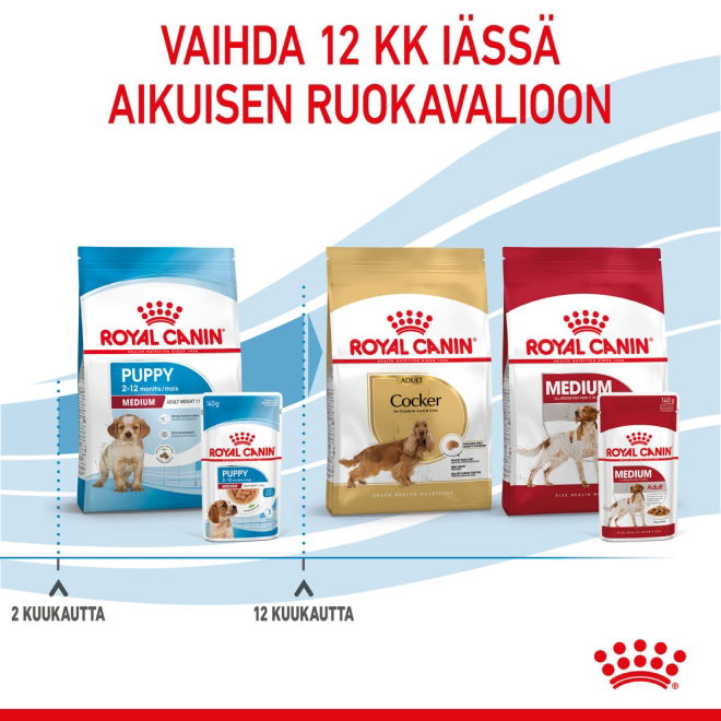 Royal Canin Medium Puppy Gravy koiranpennun märkäruoka 10x140g