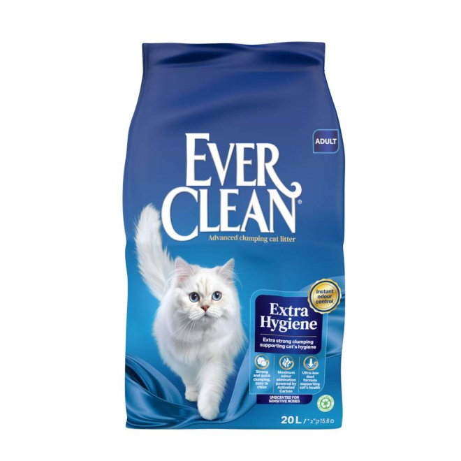 Ever Clean Extra Hygiene Unscented kissanhiekka (20 l)