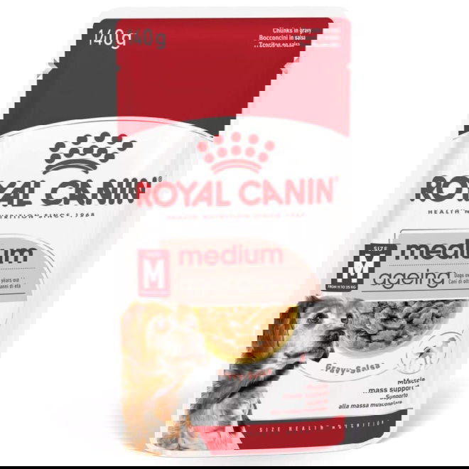 Royal Canin Medium Ageing Gravy koiran m&auml;rk&auml;ruoka 10x140g