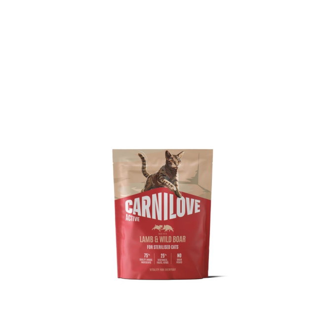 CARNILOVE ACTIVE cat dry made with lamb & wild boar for sterilised adult all breeds (400 g)