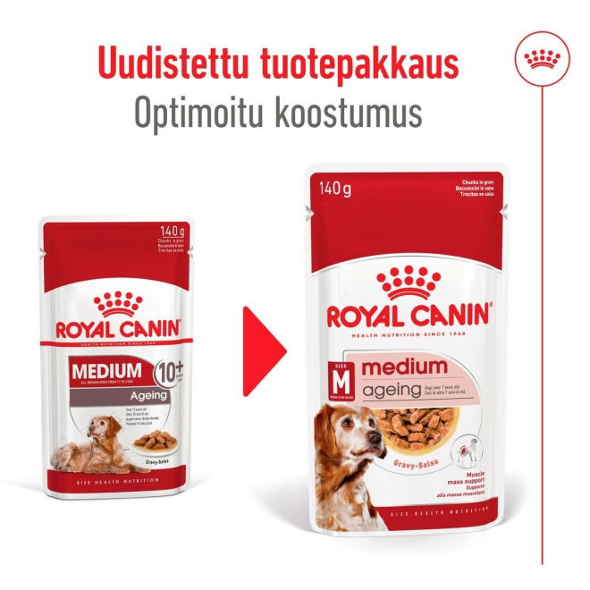 Royal Canin Medium Ageing Gravy koiran märkäruoka 10x140g