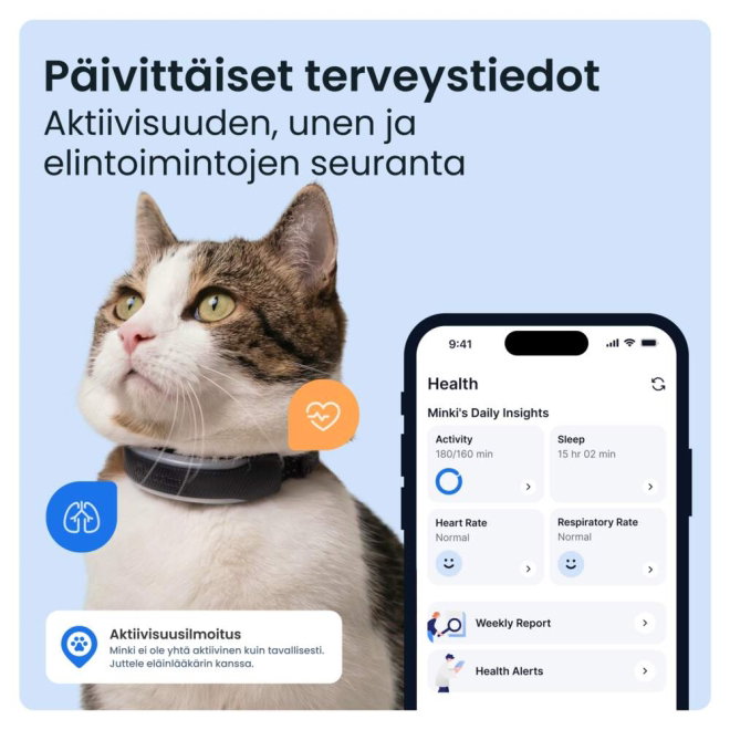 Tractive CAT 6 Mini &ndash; &auml;lyk&auml;s kissa-GPS ja terveysvahti