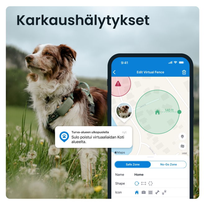 Tractive DOG XL – Koiran GPS ja terveysvahti isoille roduille, akunkesto 1 kk