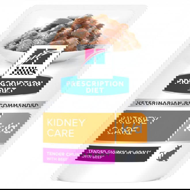 Hills Diet Cat k/d Beef Pouch 12x85g