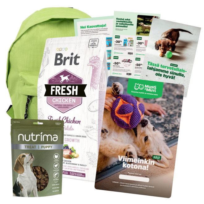 Pentupaketti + Brit Fresh Chicken&Potato Puppy 2,5kg