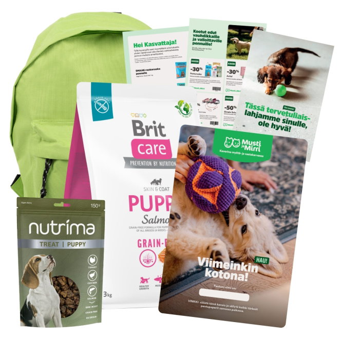 Pentupaketti + Brit Care Dog Puppy Grain Free Salmon