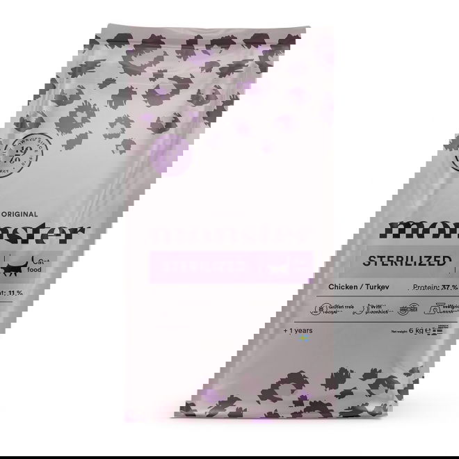 Monster Cat Sterilized kana & kalkkuna (6 kg)