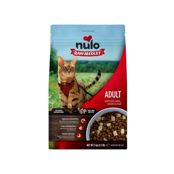 Nulo Raw Medley Cat Adult Fresh Turkey, Chicken & Trout Dry Food