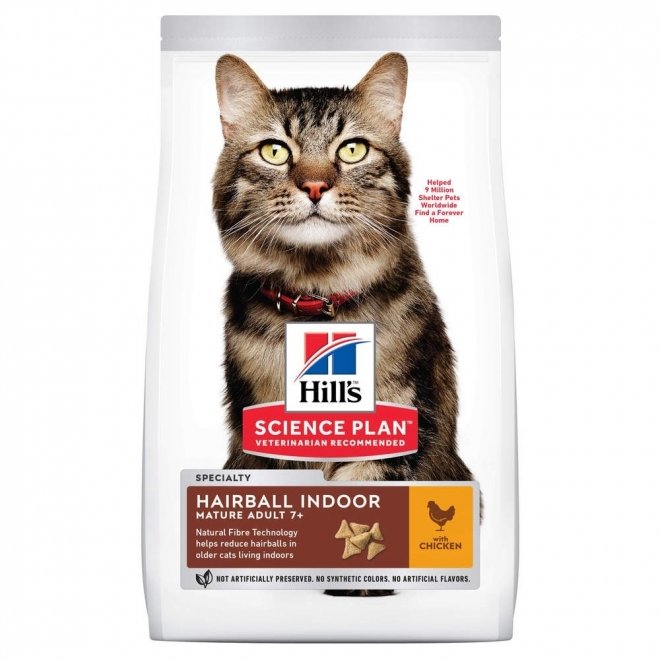 Hill&#39;s Science Plan Cat Mature 7+ Hairball Indoor Chicken