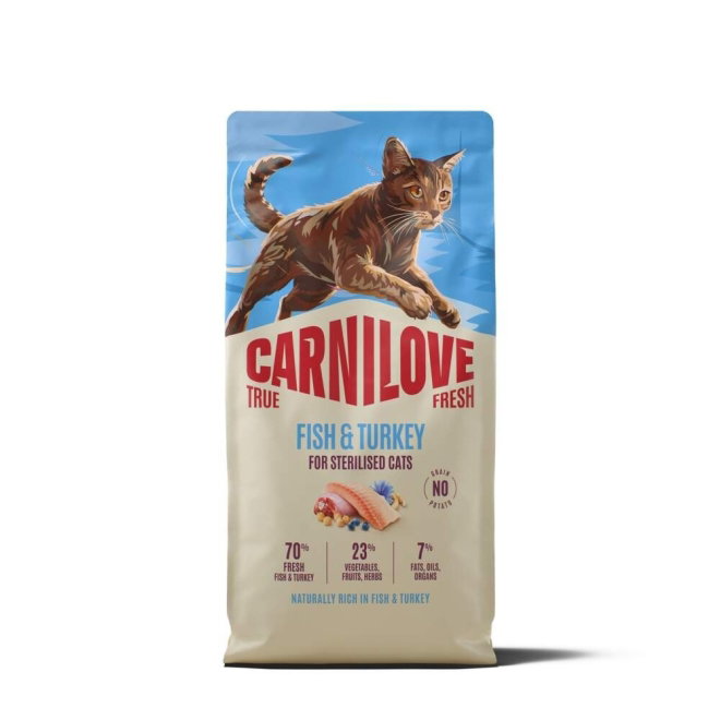 CARNILOVE TRUE FRESH cat dry fish & turkey for sterilised adult all breeds (6 kg)
