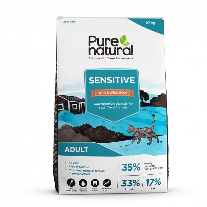 Purenatural Sensitive Pork & Wild Boar kissanruoka (10 kg)