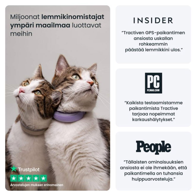 Tractive CAT 6 Mini &ndash; &auml;lyk&auml;s kissa-GPS ja terveysvahti