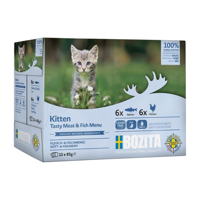 Bozita kitten lajitelma kastikkeessa 12x85 g