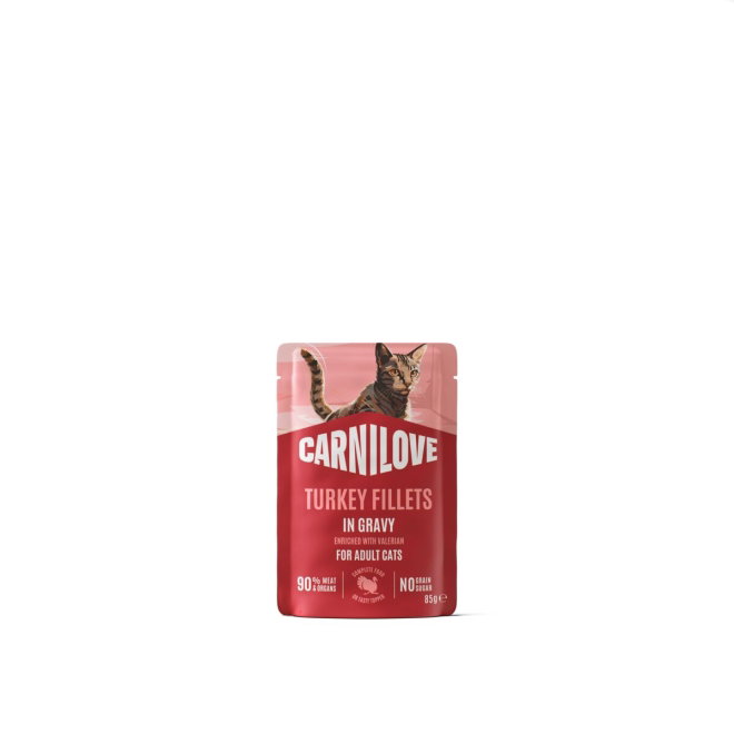CARNILOVE cat POUCH gravy rich in turkey enriched with valerian