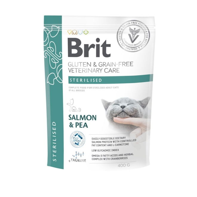 Brit Veterinary Diet Cat Grain Free Sterilised Salmon & Pea (400 g)