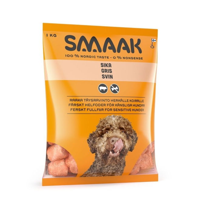 SMAAK raaka täysravinto Herkkä sika (1 kg)