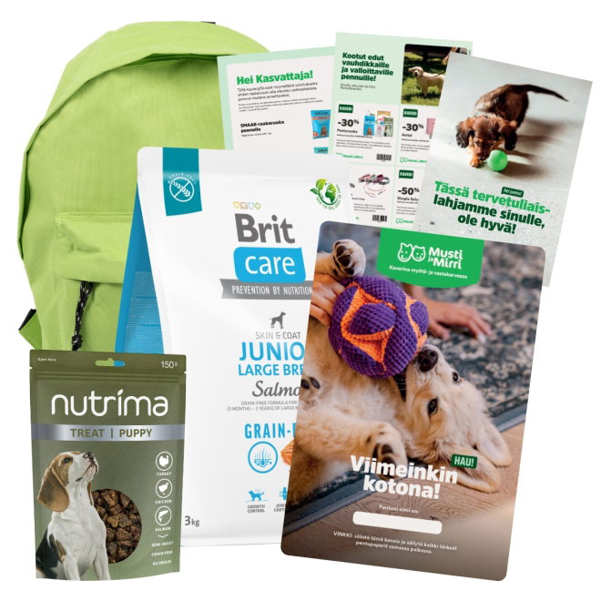 Pentupaketti + Brit Care Dog Junior Large Breed Grain-free (3 kg)