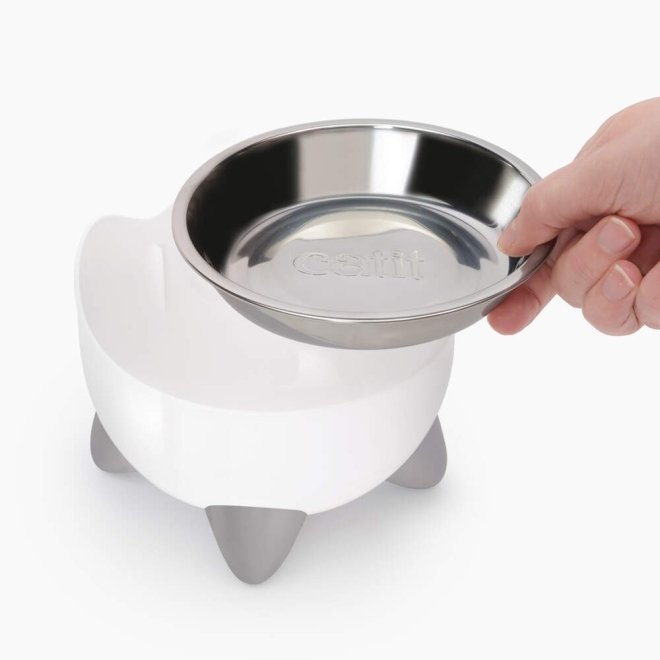 Catit Pixi Combo kit vesiautomaatti & korotettu kuppi valkoinen
