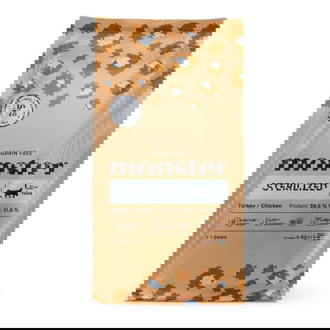 Monster Cat Grain Free Sterilized kalkkuna & kana (6 kg)