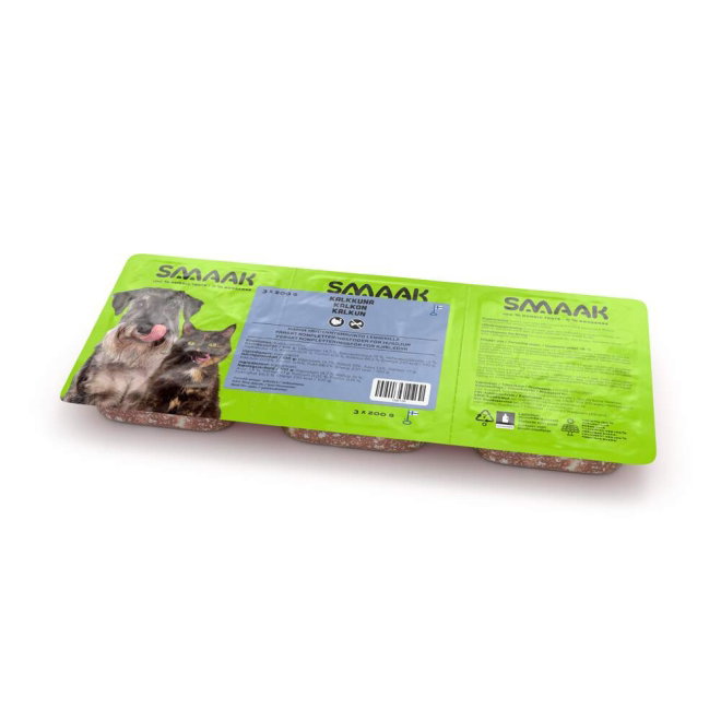 SMAAK Raaka t&auml;ydennysravinto kalkkuna, luuton 3 x 200 g (3 x 200 g)