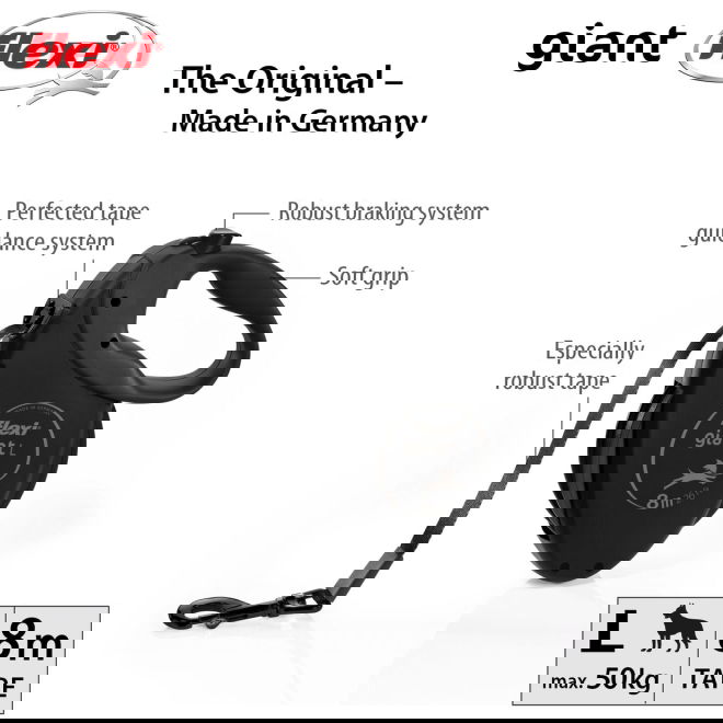Flexi Giant L Black Edition 8m