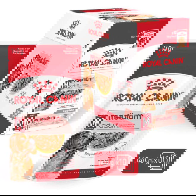 Royal Canin Medium Adult Gravy koiran märkäruoka 10x140g