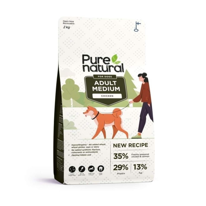 Purenatural Dog Adult Medium Chicken koiranruoka (2 kg)