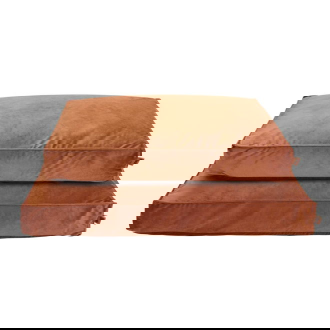 Basic WellB ortopedinen samettipatja ruosteen oranssi (110x70cm)